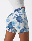 Ocean turtle blue pearl shell shorts