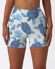 Ocean turtle blue pearl shell shorts