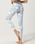 Flower white printed lilies light leggings