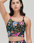 Flower exotic endive colorful dark tank tops