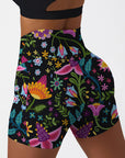 Flower exotic endive colorful dark shorts