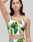 Botanical hawaiian monstera leaves surfboard tank tops