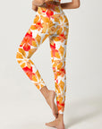 Botanical watercolor autumn leaves leggings