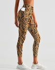 Animal leopard print stitching lines leggings