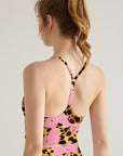 Animal butterfly shape leopard print pink tank tops