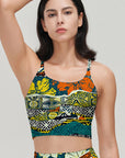 Hawaiian elements and hibiscus fabric patchwork tank tops