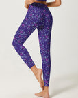 Flower hand drawn chicory purple leggings