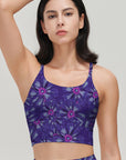 Flower hand drawn chicory purple tank tops