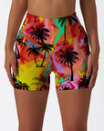 Botanical colorful palm tree shorts