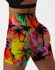 Botanical colorful palm tree shorts