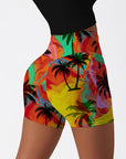 Botanical colorful palm tree shorts