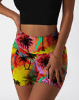 Botanical colorful palm tree shorts