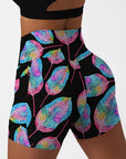 Botanical colorful glowing leaves shorts