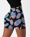 Botanical colorful glowing leaves shorts