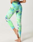 Water ripple liquid green blue leggings