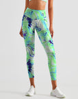 Water ripple liquid green blue leggings