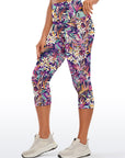 Flower ditsy flower bright plants dark color capris