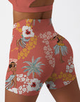 Hawaii wearing hula skirt dancing coconut tree shorts