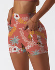 Hawaii wearing hula skirt dancing coconut tree shorts