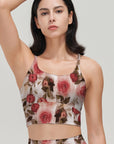 Flower rose hawthorn red retro tank tops