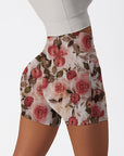 Flower rose hawthorn red retro shorts