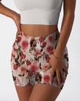 Flower rose hawthorn red retro shorts