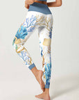 Ocean colorful coral shell leggings