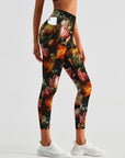 Flower vintage tulips peony leggings