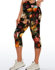 Flower vintage tulips peony capris