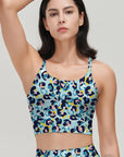 Animal leopard print macaron yoga tank tops