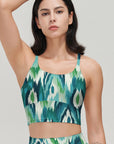 Green liquid wave tie-dye tank tops