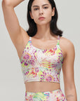 Tie dye color diffusion pattern yoga tank tops