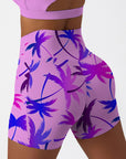 Botanical colorful palm trees seamless shorts