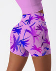 Botanical colorful palm trees seamless shorts