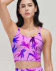 Botanical colorful palm trees seamless tank tops