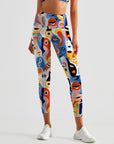 Colorful abstract face fine art portraits leggings