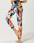 Colorful abstract face fine art portraits leggings