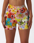 Flower plumeria chrysanthemum collages shorts