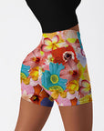 Flower plumeria chrysanthemum collages shorts