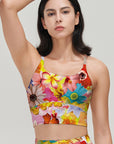 Flower plumeria chrysanthemum collages tank tops