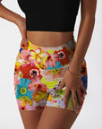 Flower plumeria chrysanthemum collages shorts