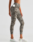 Animal zebra leopard patchwork brown leggings