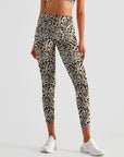 Animal zebra leopard patchwork brown leggings