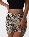 Animal zebra leopard patchwork brown shorts