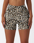 Animal zebra leopard patchwork brown shorts