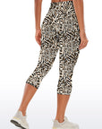 Animal zebra leopard patchwork brown capris