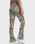 Animal zebra leopard patchwork brown flare leggings