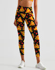 Cartoon pizza heart leggings