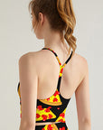 Cartoon pizza heart tank tops