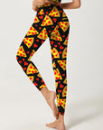 Cartoon pizza heart leggings